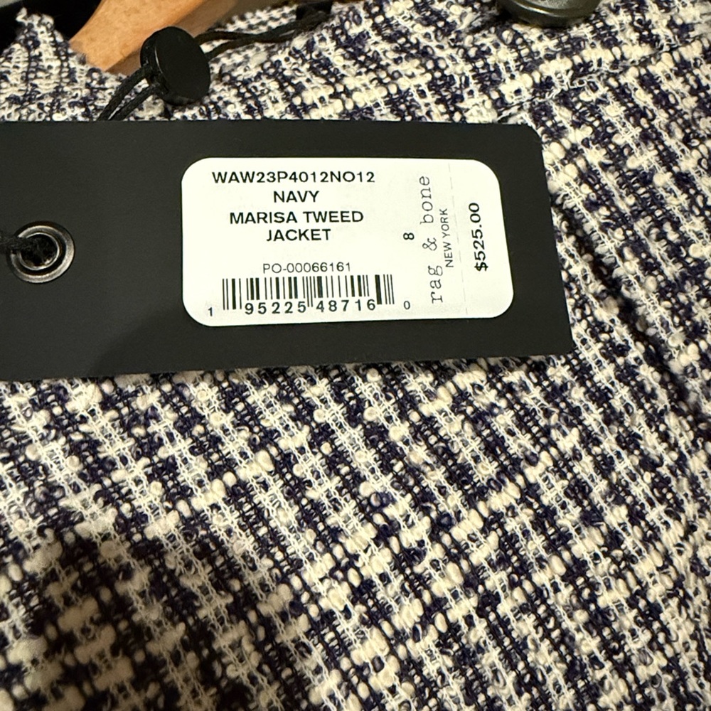 rag & bone Navy and White Tweed Blazer - Picture 6 of 8